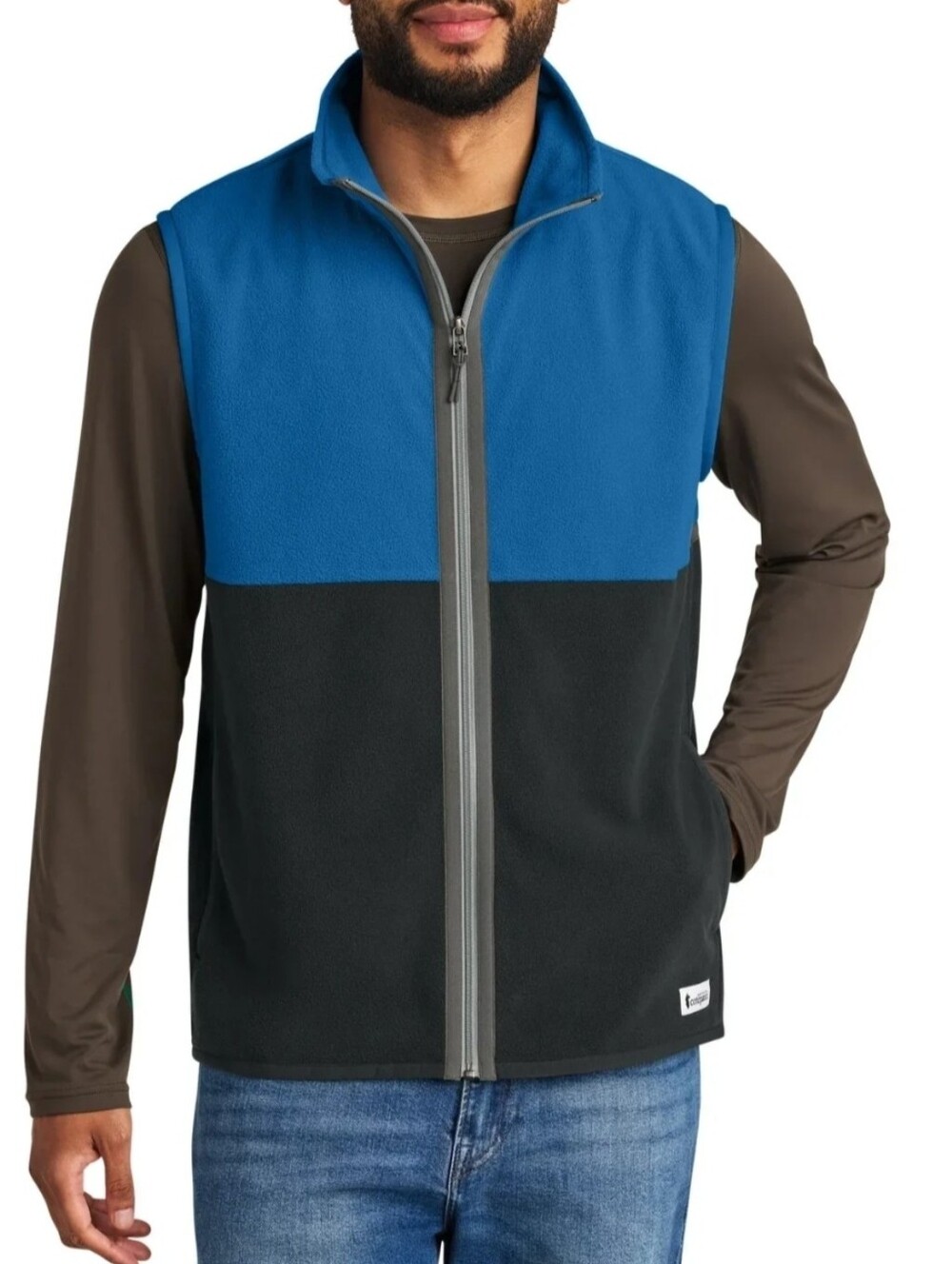 Cotopaxi Men's Colorblock Blue and Black Fleece Vest